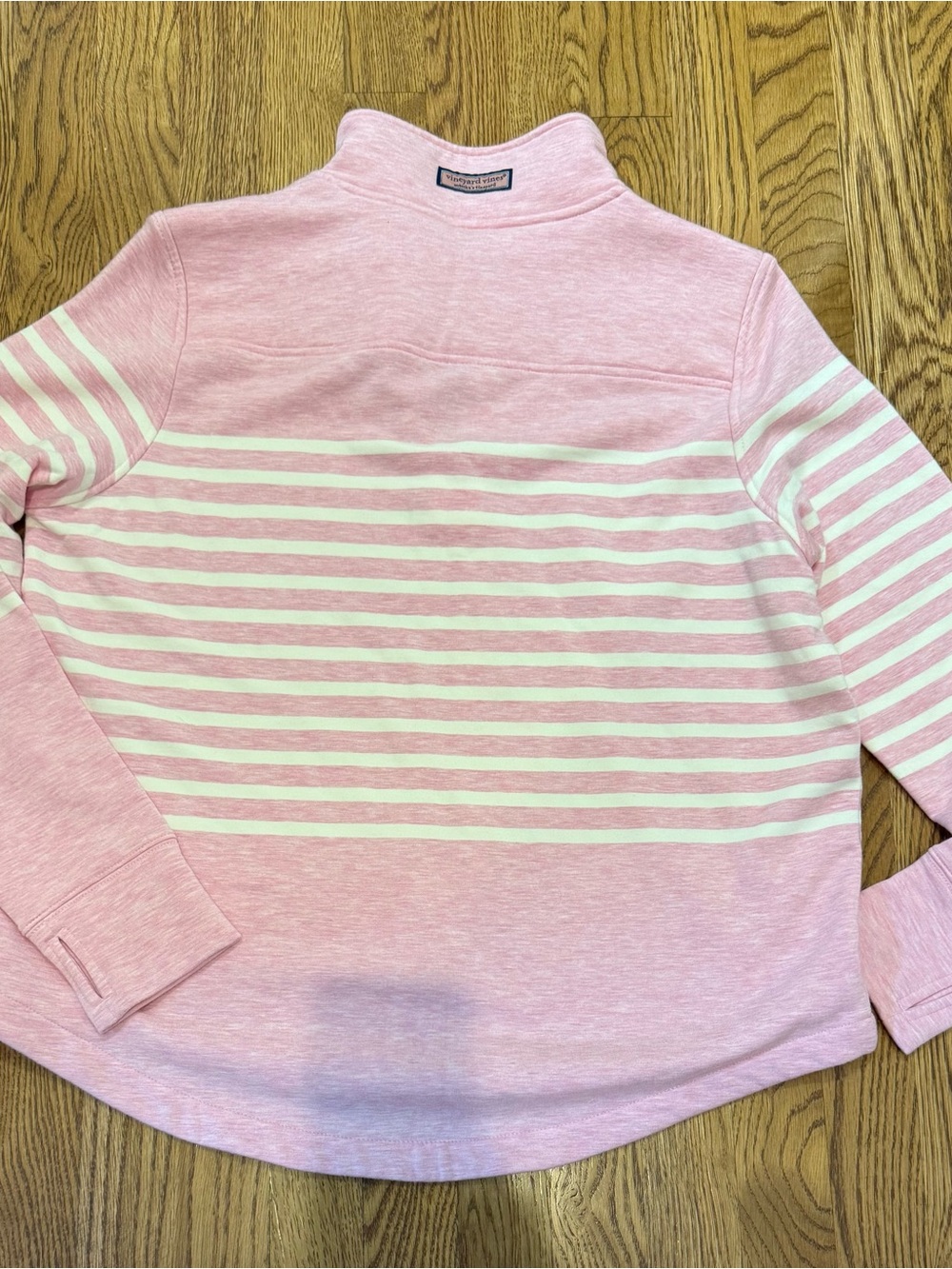Vineyard Vines Pink and White Striped Half-Zip Pullover - Picture 5 of 5